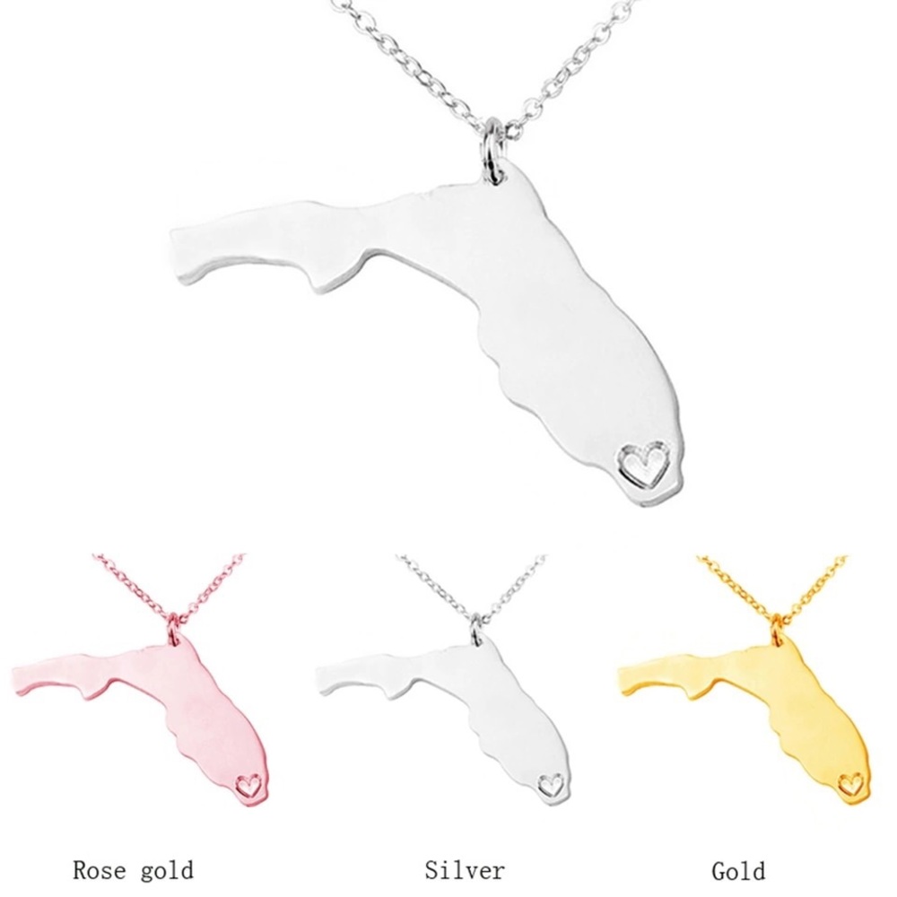 Gold Stainless Steel Florida Necklace - Picture 2 of 5